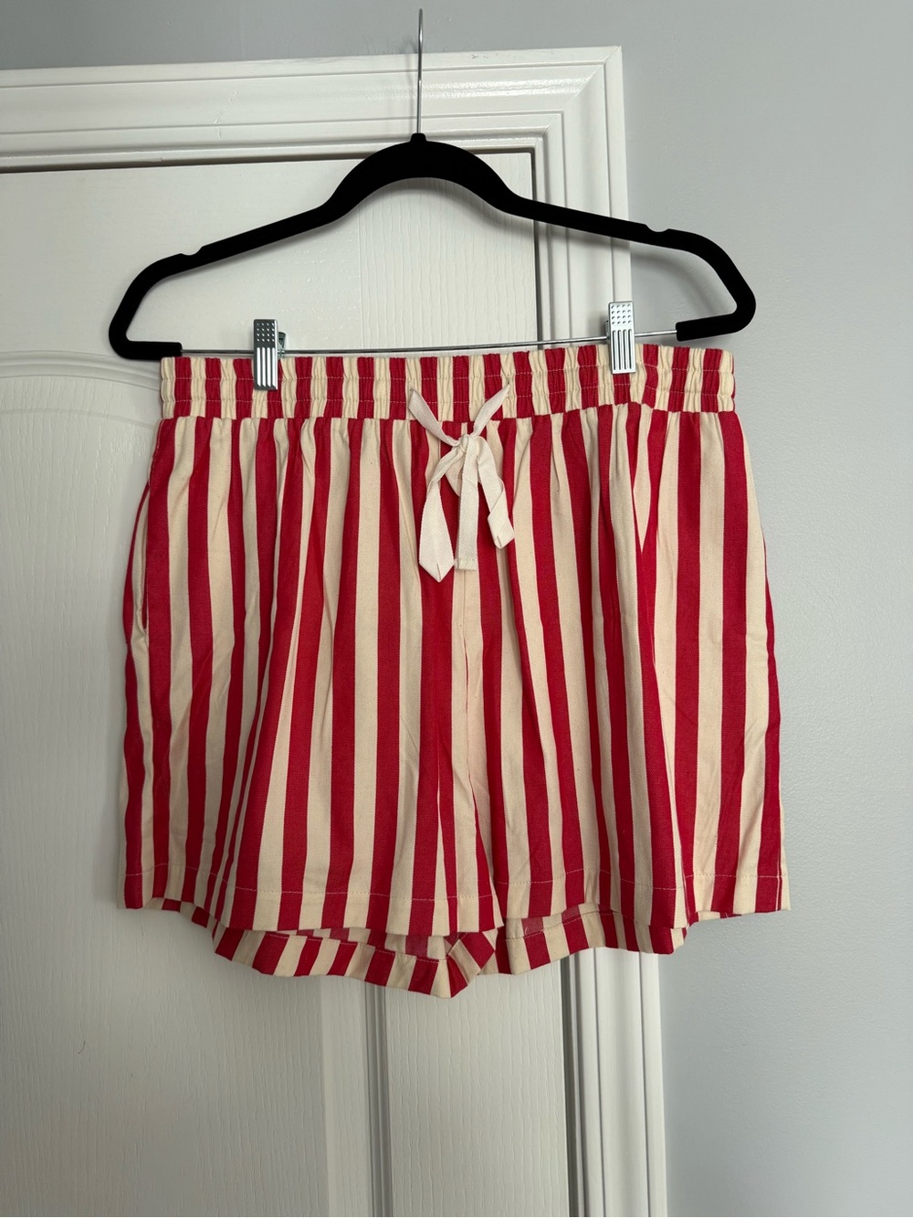 NWOT AnnieWear Red/Cream Stripe Shorts